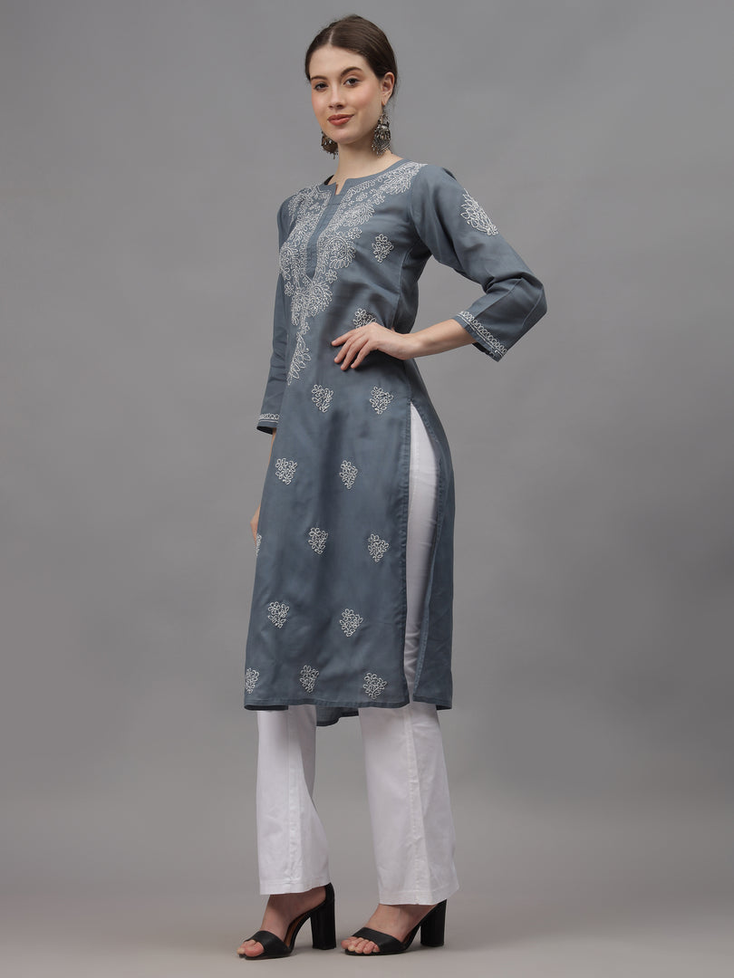 Seva Chikan Hand Embroidered Cotton Lucknowi Chikankari Kurta