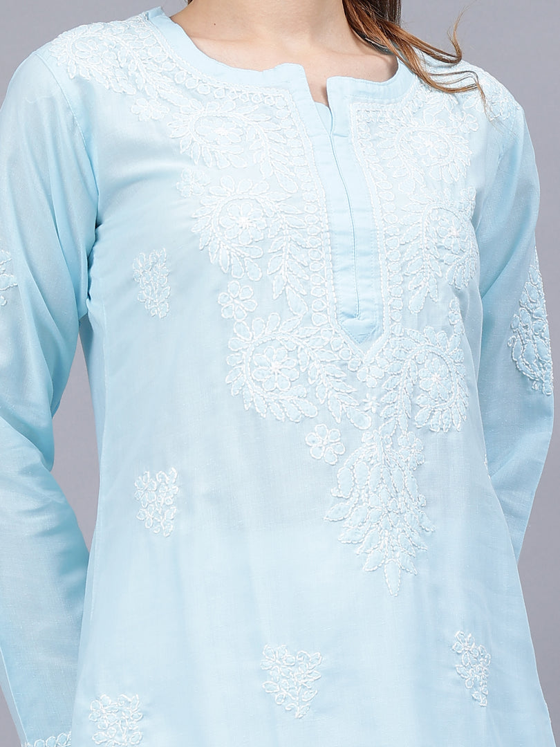 Seva Chikan Hand Embroidered Cotton Lucknowi Chikankari Kurta