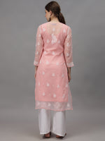 Load image into Gallery viewer, Seva Chikan Hand Embroidered Georgette Lucknowi Chikankari Kurta With Inner
