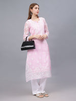 Load image into Gallery viewer, Seva Chikan Hand Embroidered Georgette Lucknowi Chikankari Kurta With Inner
