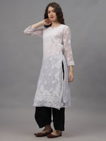 Load image into Gallery viewer, Seva Chikan Hand Embroidered Georgette Lucknowi Chikankari Kurta With Inner
