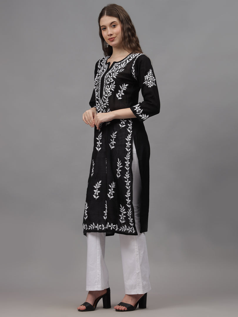 Seva Chikan Hand Embroidered Chanderi Lucknowi Chikankari Kurta