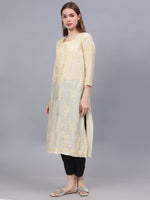 Load image into Gallery viewer, Seva Chikan Hand Embroidered Chanderi Lucknowi Chikankari Kurta
