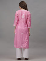 Load image into Gallery viewer, Seva Chikan Hand Embroidered Chanderi Lucknowi Chikankari Kurta
