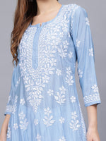 Load image into Gallery viewer, Seva Chikan Hand Embroidered Chanderi Lucknowi Chikankari Kurta
