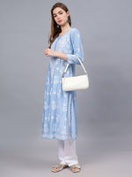 Load image into Gallery viewer, Seva Chikan Hand Embroidered Chanderi Lucknowi Chikankari Kurta
