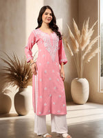 Load image into Gallery viewer, Seva Chikan Hand Embroidered Rayon Lucknowi Chikankari Kurta