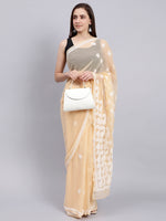 Load image into Gallery viewer, Seva Chikan Hand Embroidered Lucknowi Chikankari Beige Georgette Saree- SCL6019
