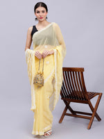 Load image into Gallery viewer, Seva Chikan Hand Embroidered Yellow Georgette Lucknowi Chikankari Saree- SCL6041