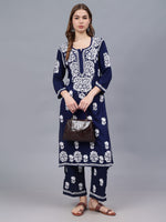 Load image into Gallery viewer, Seva Chikan Hand Embroidered Rayon Lucknowi Chikankari Kurta Set
