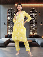 Load image into Gallery viewer, Seva Chikan Hand Embroidered Cotton Lucknowi Chikankari Kurta Set