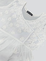 Load image into Gallery viewer, Seva Chikan Hand Embroidered Georgette Lucknowi Chikan Top With Slip