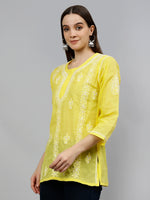 Load image into Gallery viewer, Seva Chikan Hand Embroidered Terivoil Cotton Lucknowi Chikankari Top