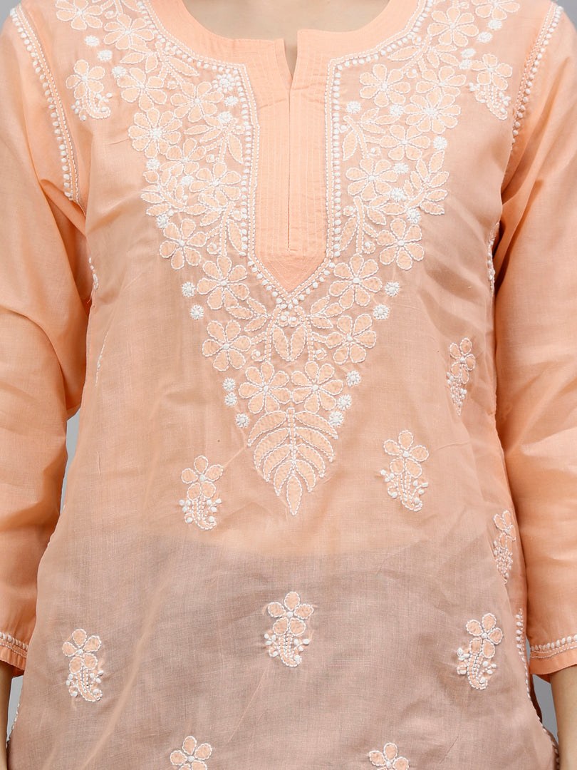 Seva Chikan Hand Embroidered Terivoil Cotton Lucknowi Chikankari Top