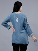 Load image into Gallery viewer, Seva Chikan Hand Embroidered Rayon Lucknowi Chikankari Top
