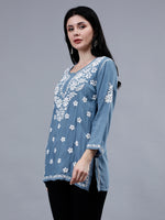 Load image into Gallery viewer, Seva Chikan Hand Embroidered Rayon Lucknowi Chikankari Top
