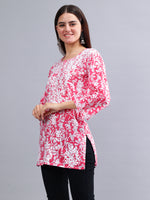 Load image into Gallery viewer, Seva Chikan Hand Embroidered Pink Cotton Lucknowi Chikankari Top
