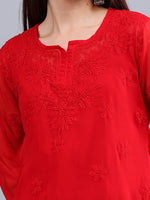 Load image into Gallery viewer, Seva Chikan Hand Embroidered Georgette Lucknowi Chikankari Top With Slip
