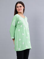 Load image into Gallery viewer, Seva Chikan Hand Embroidered Rayon Lucknowi Chikankari Top
