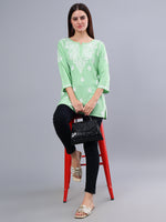 Load image into Gallery viewer, Seva Chikan Hand Embroidered Rayon Lucknowi Chikankari Top
