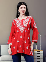 Load image into Gallery viewer, Seva Chikan Hand Embroidered Rayon Lucknowi Chikankari Top
