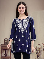 Load image into Gallery viewer, Seva Chikan Hand Embroidered Rayon Lucknowi Chikankari Top
