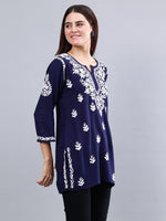 Load image into Gallery viewer, Seva Chikan Hand Embroidered Rayon Lucknowi Chikankari Top
