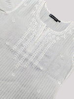Load image into Gallery viewer, Seva Chikan Hand Embroidered Chanderi Lucknowi Chikan Top With Slip
