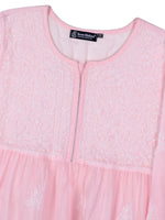 Load image into Gallery viewer, Seva Chikan Hand Embroidered Terivoil Cotton Lucknowi Chikan Pink Top SCL9241