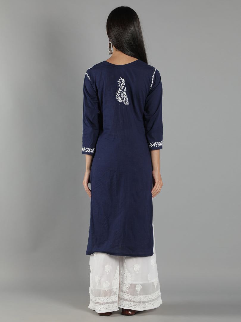 Seva Chikan Hand Embroidered Cotton Chikankari kurta