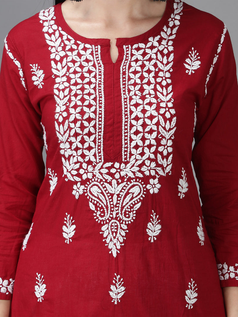 Seva Chikan Hand Embroidered Cotton Chikankari Kurta