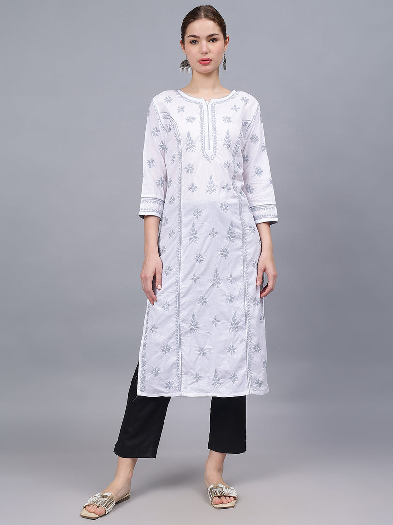 Seva Chikan Hand Embroidered Cotton Lucknowi Chikankari Kurta