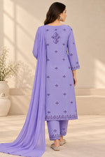 Load image into Gallery viewer, Seva Chikan Hand Embroidere Mauve Terivoil Cotton Lucknowi Chikankari Unstitched Suit Piece-SEV15019
