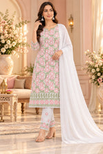 Load image into Gallery viewer, Seva Chikan Hand Embroidered White Terivoil Cotton Lucknowi Chikankari Unstitched Suit Piece-SEV15007