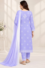 Load image into Gallery viewer, Seva Chikan Hand Embroidered Mauve Cotton Lucknowi Chikankari Unstitched Suit Piece-SEV15038