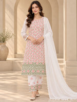 Load image into Gallery viewer, Seva Chikan Hand Embroidered White Terivoil Cotton Lucknowi Chikankari Unstitched Suit Piece-SEV15014