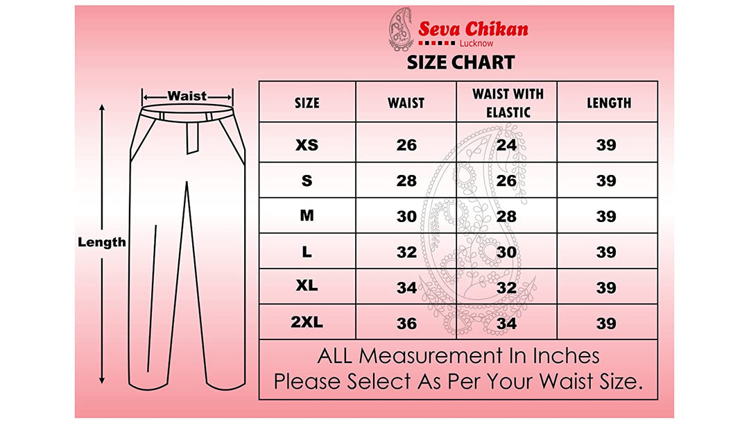 Seva Chikan Hand Embroidered Fawn Cotton Lucknawi Chikankari Trouser-SCL11011
