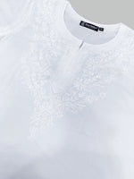 Load image into Gallery viewer, Seva Chikan Hand Embroidered White Cotton Lucknowi Chikan Top-SCL9048